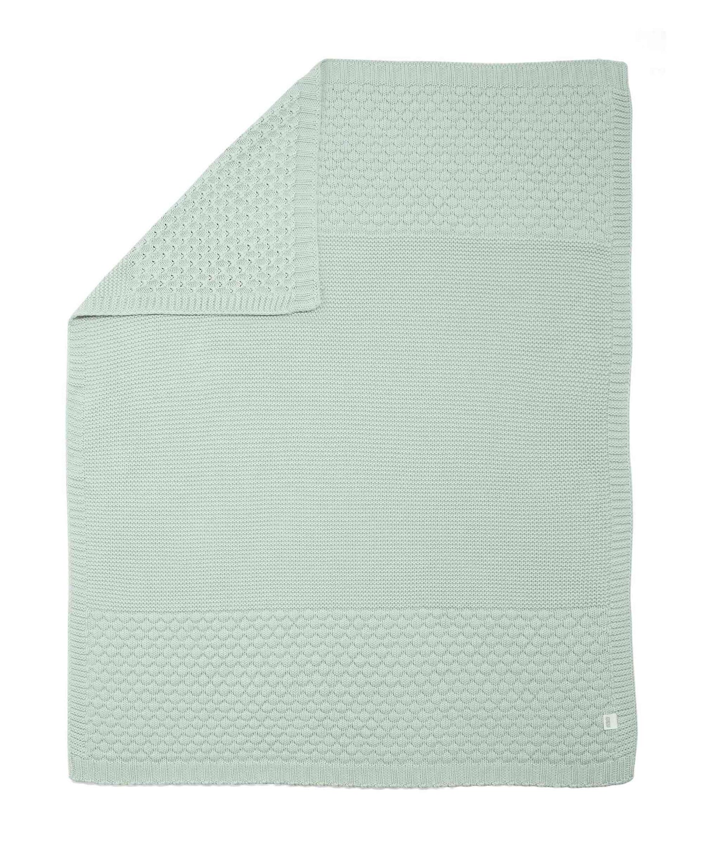 Knitted Blanket - Welcome to the World Seedling - Blue/Green