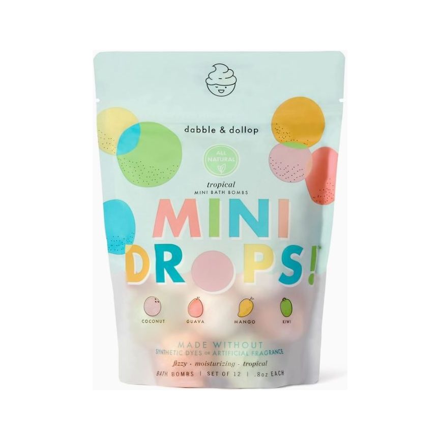 Dabble & Dollop Mini Drops Bath Bombs - All Natural Tropical Scents