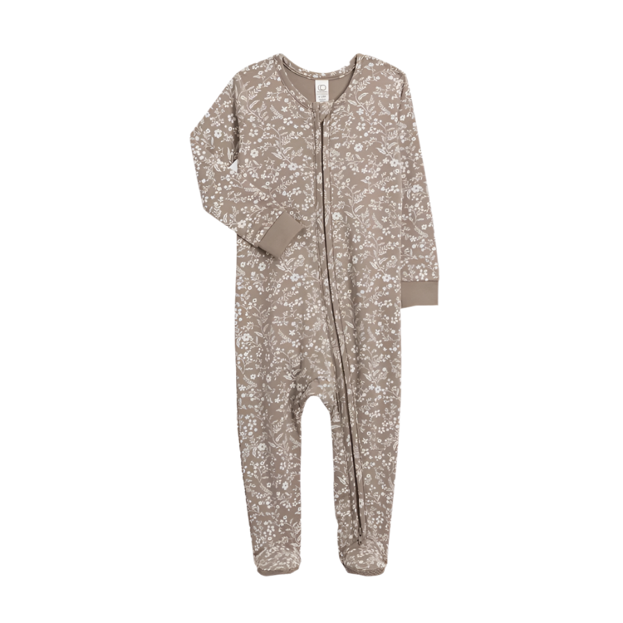 Colored Organics Peyton Footed Sleeper- Hailey Floral/ Driftwood