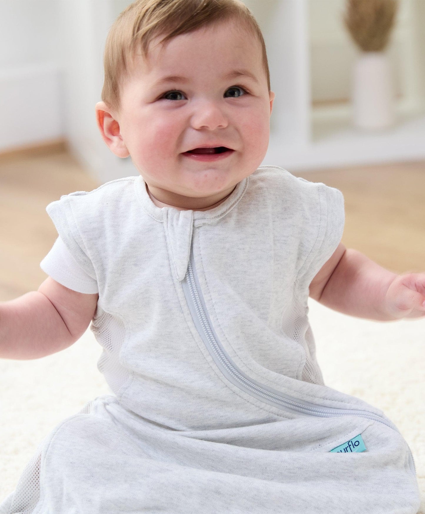 Purflo Cuddle to Sleep Bag 3-12 Months (0.5 Tog) - Minimal Grey