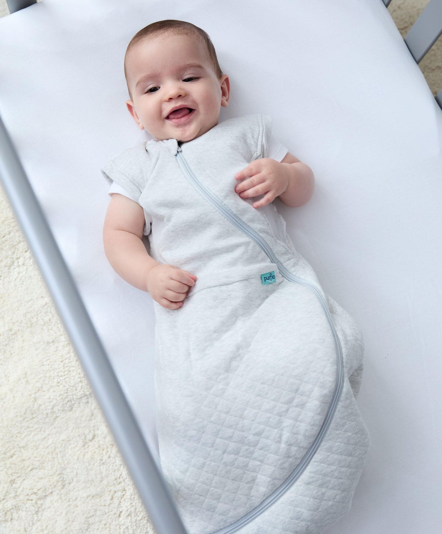 Purflo Cuddle to Sleep Bag 3-12 Months (2.5 Tog) - Grey