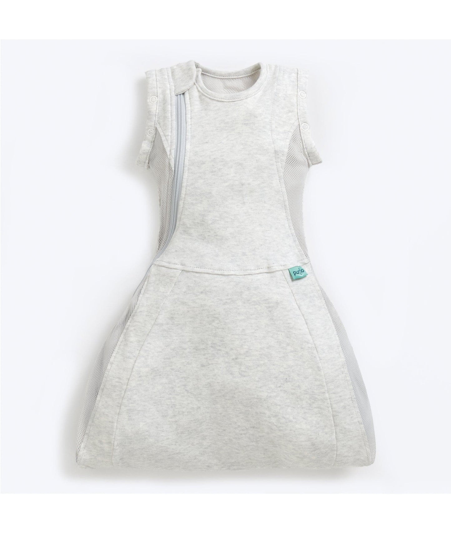 Purflo Swaddle to Sleep Bag 0-4 Months (0.5 Tog) - Minimal Grey