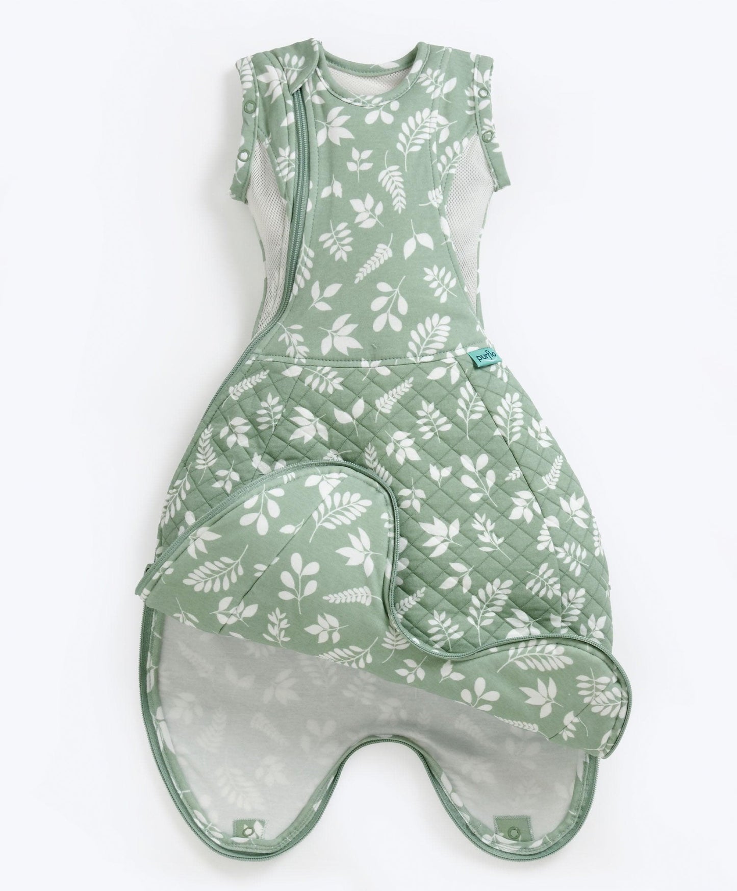 Purflo Swaddle to Sleep Bag 0-4 Months (2.5 Tog) - Fern