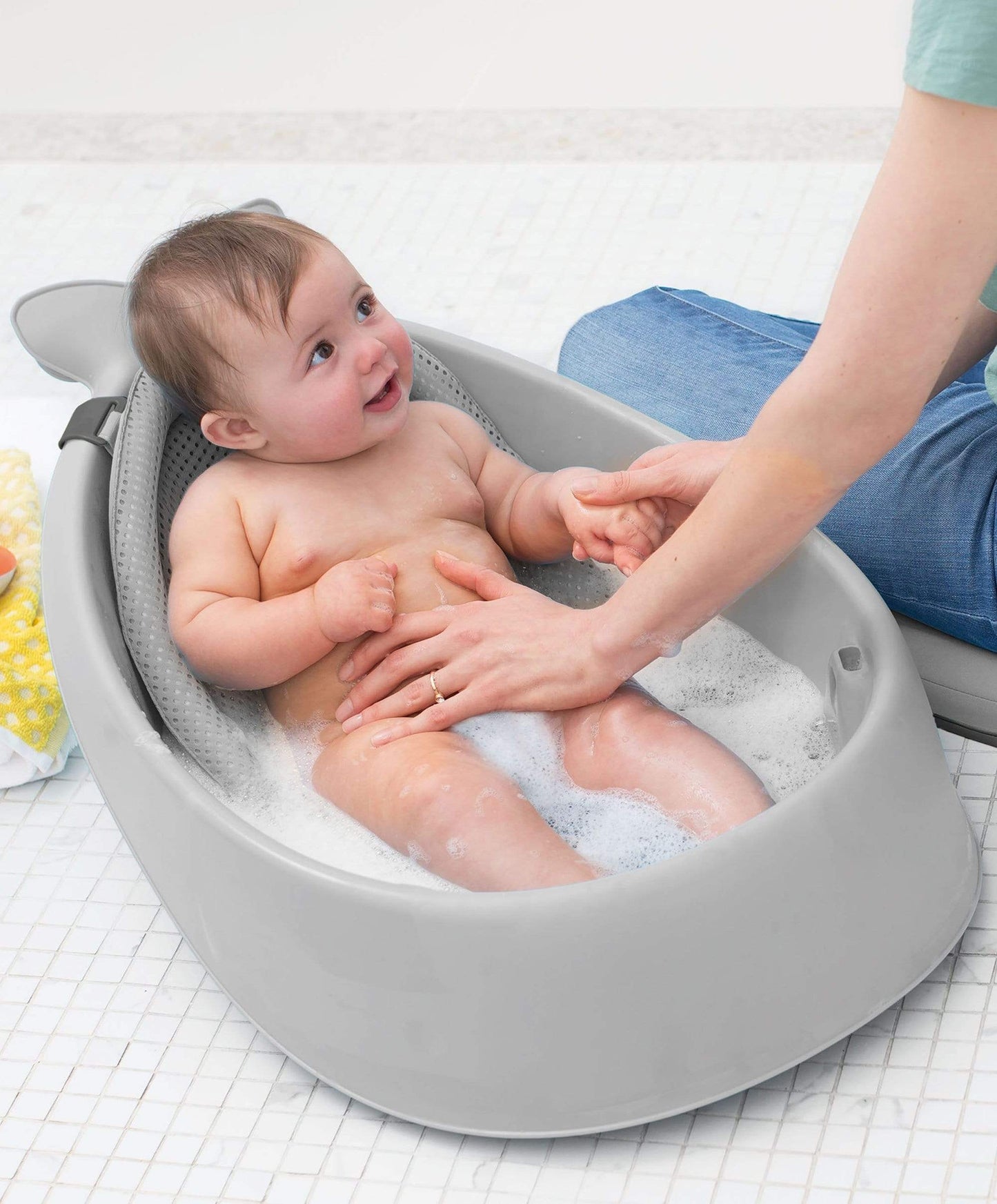 Moby 3 Stage Baby Bath - Grey