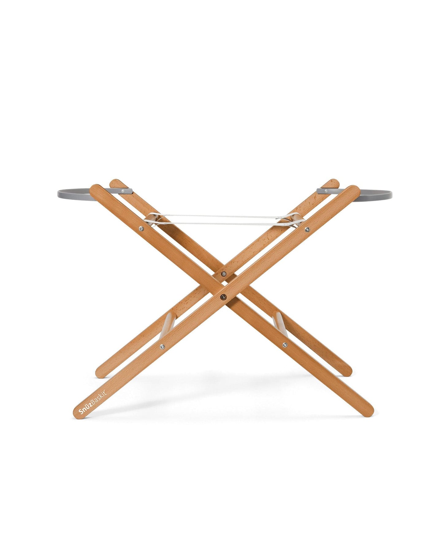SnuzBaskit Moses Basket & Stand - Light Grey/ Natural
