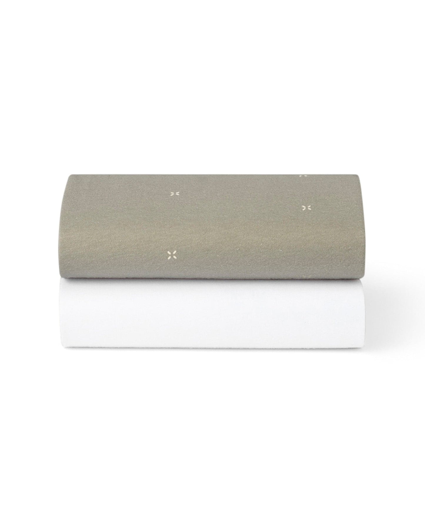 Snüz Twin Pack Moses Basket Sheets - Sage Cross