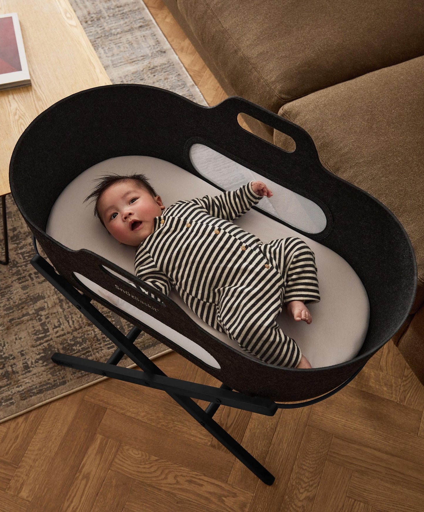 SnuzBaskit Moses Basket & Stand - Graphite