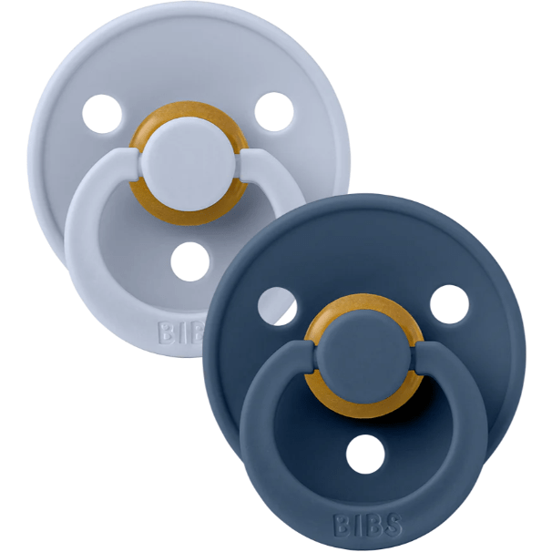 BIBS Colour Pacifier 2 Pack- Dusty Blue/Steel Blue