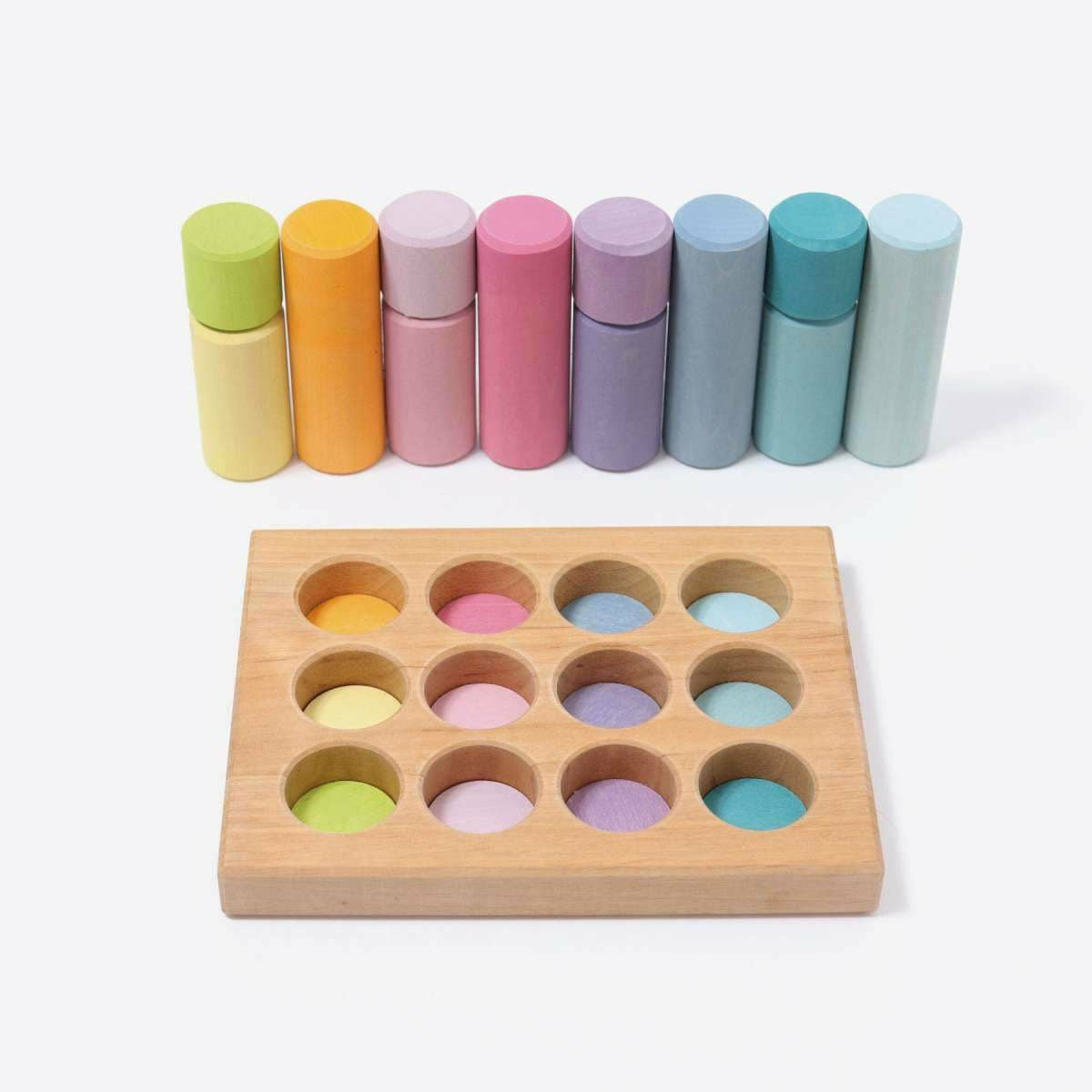 Grimm's Stacking Game Small Rollers Pastel