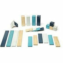 Tegu 24 Piece Magnetic Wooden Block Set: Blues