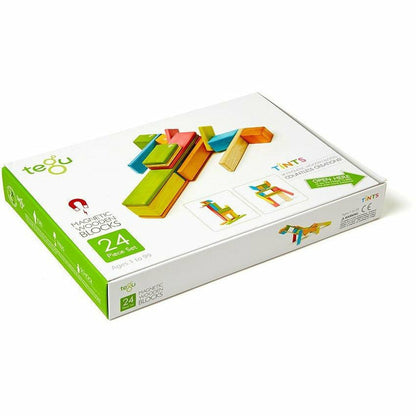 Tegu 24 Piece Magnetic Wooden Block Set: Tints