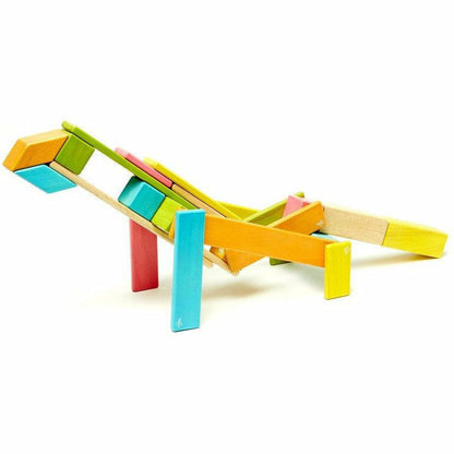 Tegu 24 Piece Magnetic Wooden Block Set: Tints