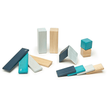 Tegu 14 Piece Magnetic Wooden Block Set: Blues
