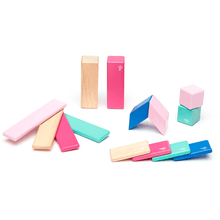 Tegu 14 Piece Magnetic Wooden Block Set: Blossom