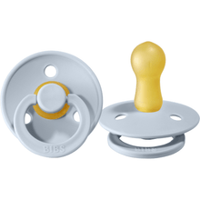 BIBS USA- Natural Rubber Pacifier 2 Pack - Baby Blue
