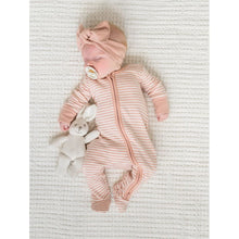Colored Organics Peyton Footed Sleeper- Blush Stripe