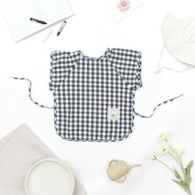 Classic Gingham Style Short-Sleeve Baby Smock in Navy