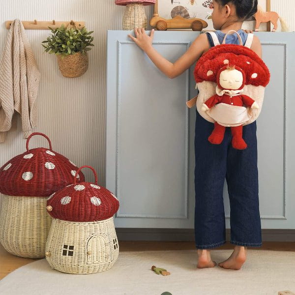 Olli Ella Dozy Dinkum Toadstool Moppet- Red
