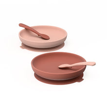 Duo Suction Plate & Spoon Set - Blush /Terracotta