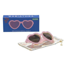 Babiators Frosted Pink Polarized Heart Sunglasses with Mirrored Lens
