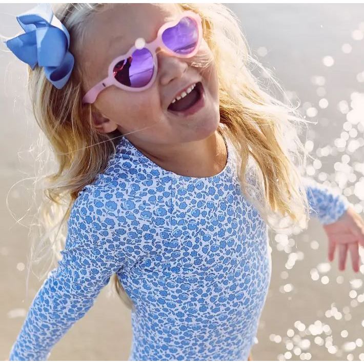 Babiators Frosted Pink Polarized Heart Sunglasses with Mirrored Lens