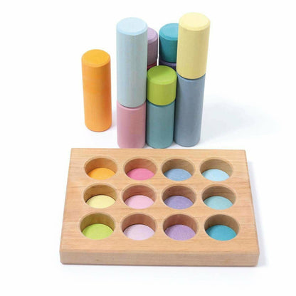Grimm's Stacking Game Small Rollers Pastel