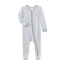 Colored Organics Peyton Footed Sleeper- Mist Stripe