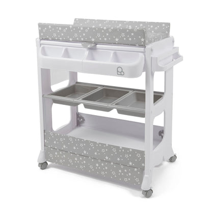Puggle Duckling 3-in-1 Bath & Changing Unit - Grey Scattered Stars