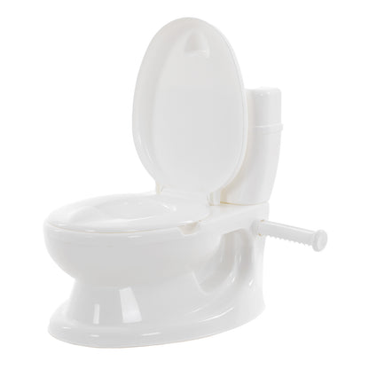 Puggle Toddler Infant Educational Training Potty With Flush Sounds - White
