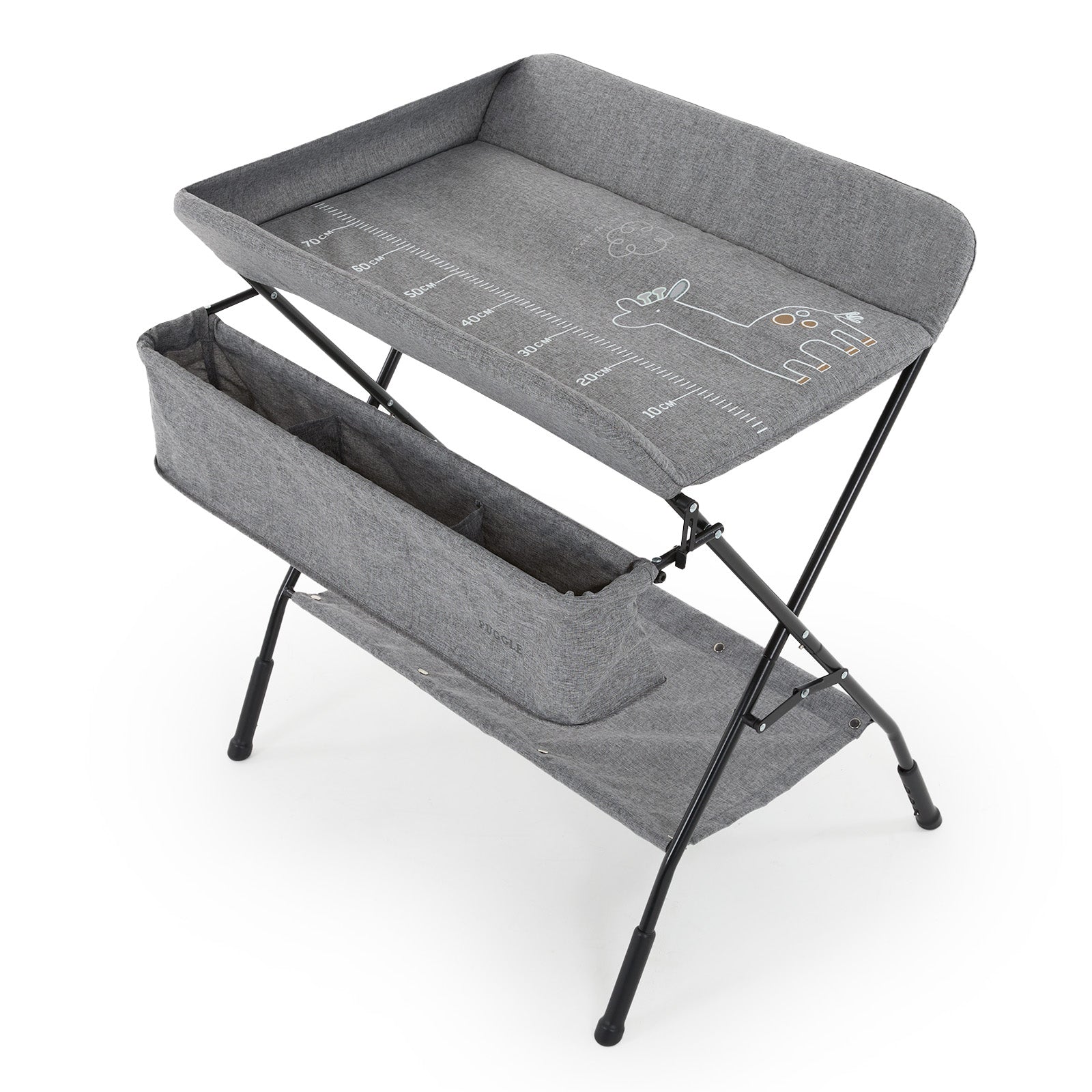 Puggle Folding Changing Station with Storage - Melange Grey