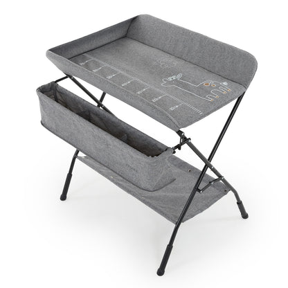 Puggle Folding Changing Station with Storage - Melange Grey