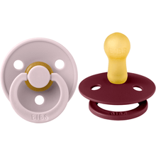 BIBS USA- Natural Rubber Pacifier 2 Pack - Pink Plum / Elderberry