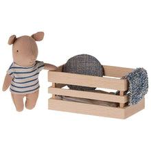 Maileg Pig in Box, Baby Blue