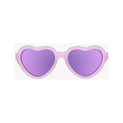 Babiators Frosted Pink Polarized Heart Sunglasses with Mirrored Lens