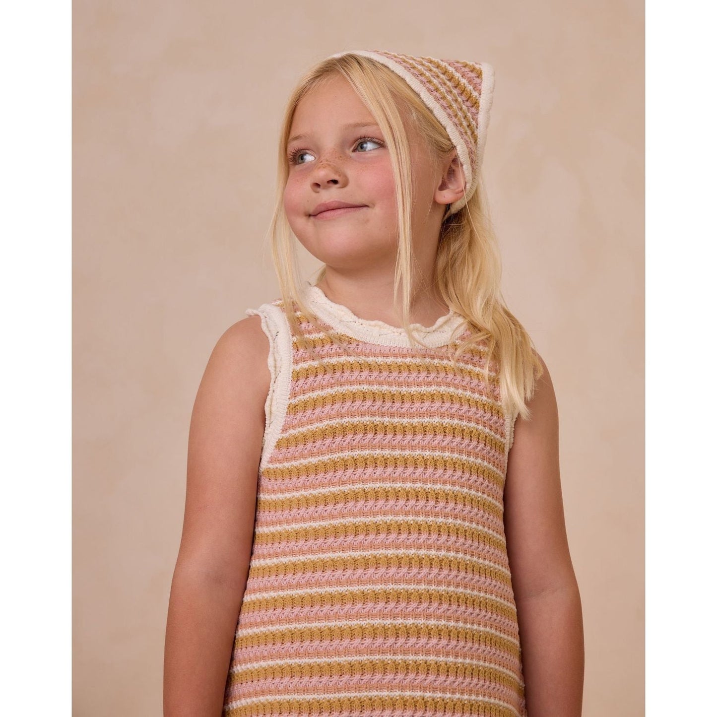 Rylee + Cru Crochet Tank Mini Dress - Pink Stripe