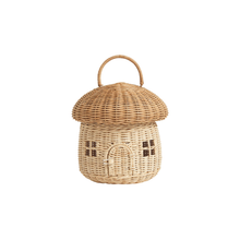 Olli Ella Rattan Mushroom Basket- Straw