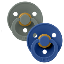 BIBS USA Colour Pacifier 2 Pack- Pine/Cornflower
