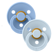 BIBS USA- Natural Rubber Pacifier 2 Pack - Sky Blue/ Baby Blue