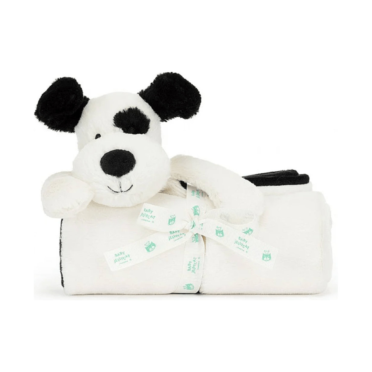 Jellycat Bashful Black and Cream Puppy Blankie