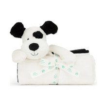 Jellycat Bashful Black and Cream Puppy Blankie