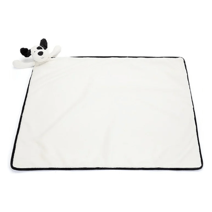 Jellycat Bashful Black and Cream Puppy Blankie