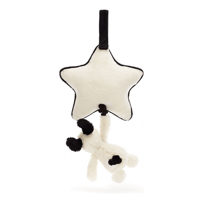 Jellycat Bashful Black and Cream Puppy Musical Pull