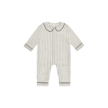 Rylee + Cru Baby Pajama Romper- Forest Pinstripe