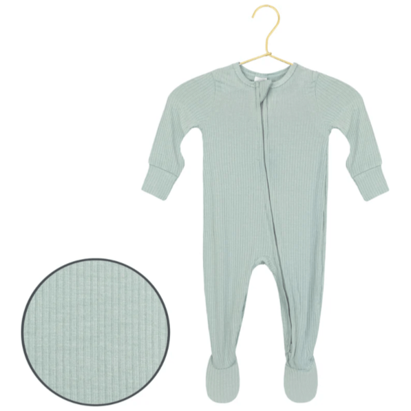 Lou Lou & Company Zippered Footie- Bailey Ribbed