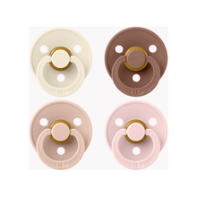 BIBS Colour Pacifier 4 Pack- Ivory/ Blush/ Woodchuck/ Blossom