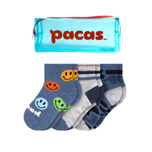 Pacas Toddler Gripper Socks 3 Pack- Smile/ Camo