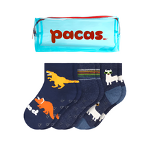 Pacas Toddler Gripper Socks 3 Pack- Dino/ Alpaca