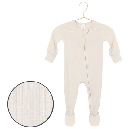 Lou Lou & Company Zippered Footie- Cove Ribbed