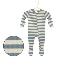Lou Lou & Company Zippered Footie- Lincoln Ribbed