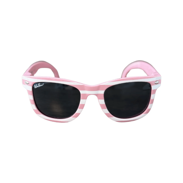WeeFarers Polarized Sunglasses -  Pink + White Stripes